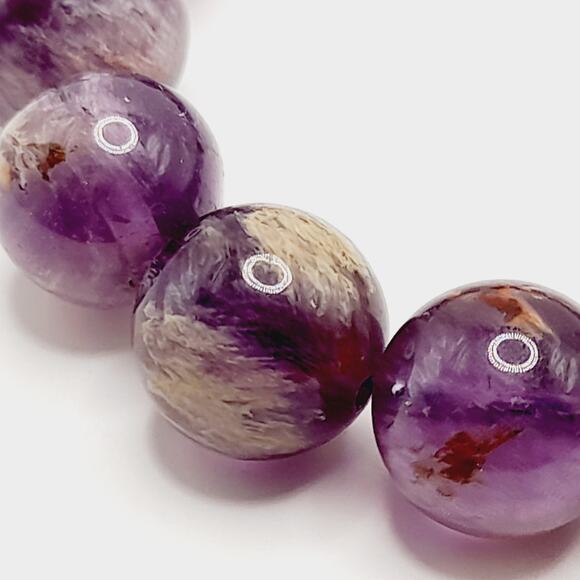 14mm Amethyst Stretch Bracelet Natural Purple Gemstone Round Beads 6.5” - Picture 8 of 9